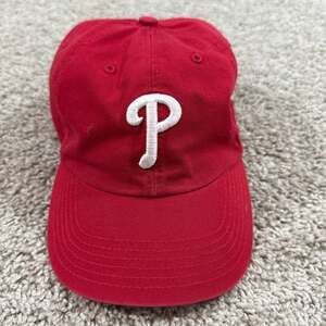 47 Brand Philadelphia Phillies Strapback Hat Red MLB Baseball Cap OSFA EUC